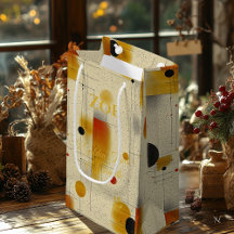 Beige & Golden Chaleur Art géométrique Contemporai