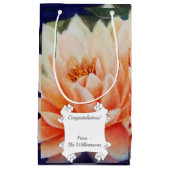 Petit Sac Cadeau Belle Fleur Nénuphar orange (Devant)