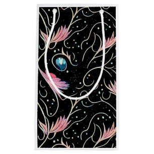 Petit Sac Cadeau Belle Fleurs et Motif de perles