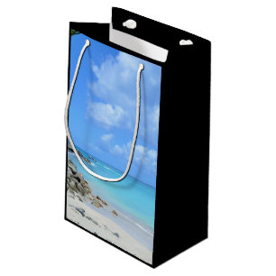Petit Sac Cadeau Belle Plage Tropicale Turquoise