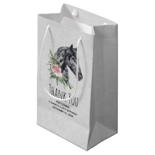 Petit Sac Cadeau Belle tête de cheval Portrait d'aquarelle Merci