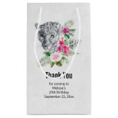 Petit Sac Cadeau Belle Tête de léopard en Merci d'aquarelle (Dos)