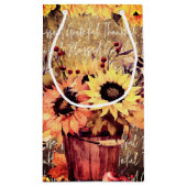 Petit Sac Cadeau Bénédiction de tournesol Gratitude Thanksgiving (Dos)