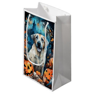 Petit Sac Cadeau Berger Anatolien D'Halloween Avec Peur Citrouille