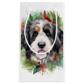 Petit Sac Cadeau Bernedoodle Christmas Wreath Festive Pup (Devant)