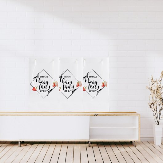 Petit Sac Cadeau Berry First | 1er anniversaire | fraise | Moderne