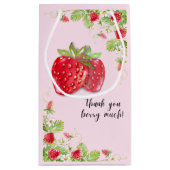 Petit Sac Cadeau Berry Merci fraise beaucoup rose (Dos)
