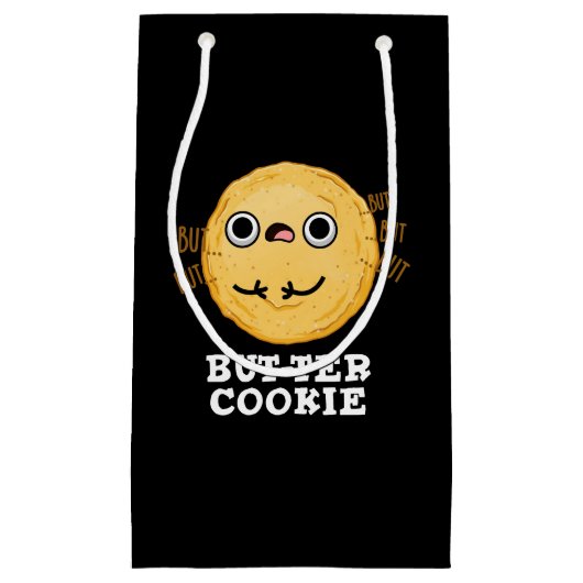 Petit Sac Cadeau Beurre Cookie Funny Food Pun Dark BG (Devant)