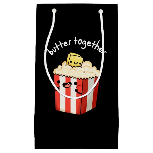 Petit Sac Cadeau Beurre Ensemble Funny Beurre Popcorn Pun Dark BG (Devant)