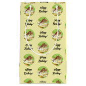 Petit Sac Cadeau Biche et Faon Jaune (Devant)