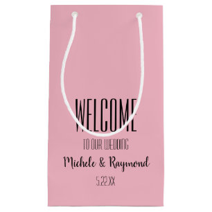 Petit Sac Cadeau Bienvenue à notre Mariage PINK Cadeaux SMALL