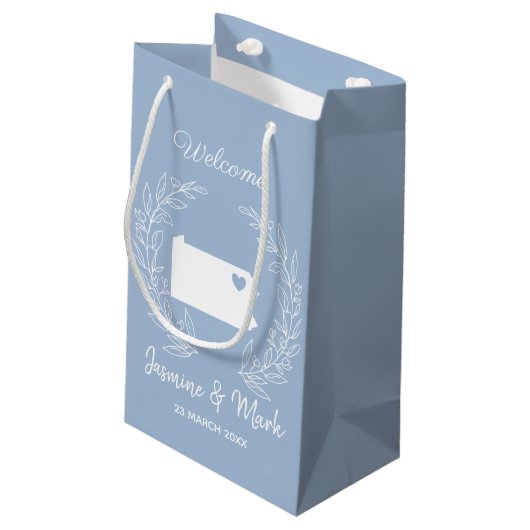 Petit Sac Cadeau Bienvenue à Pennsylvania mariage faveurs sur mesur (Dos Angle)