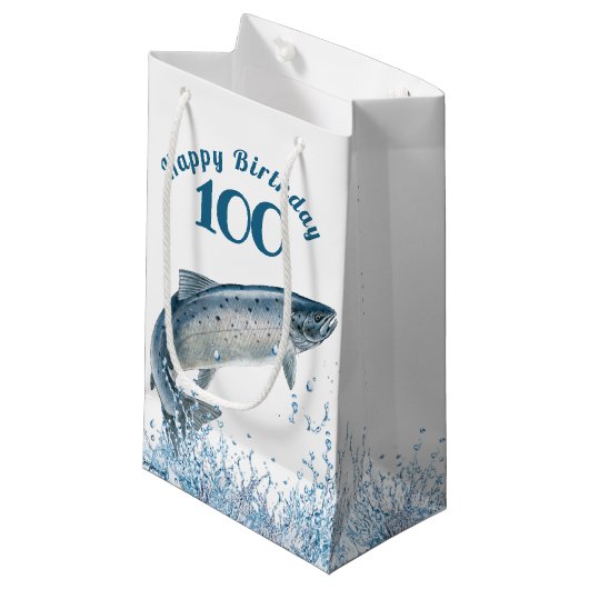 Petit Sac Cadeau Big Fish In Water 100e anniversaire (Devant Angle)