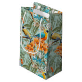 Petit Sac Cadeau Birds Chinoiserie Mint Orange (Dos Angle)