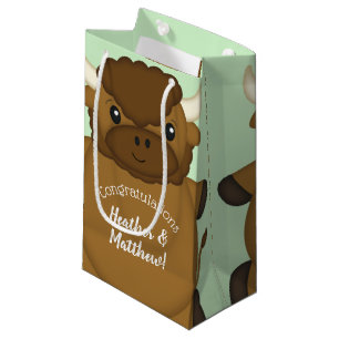 Petit Sac Cadeau Bison Buffalo Baby shower vert