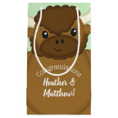 Petit Sac Cadeau Bison Buffalo Baby shower vert (Devant)