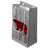 Petit Sac Cadeau bison plaid ours sauvage un 1er anniversaire fête (Dos Angle)