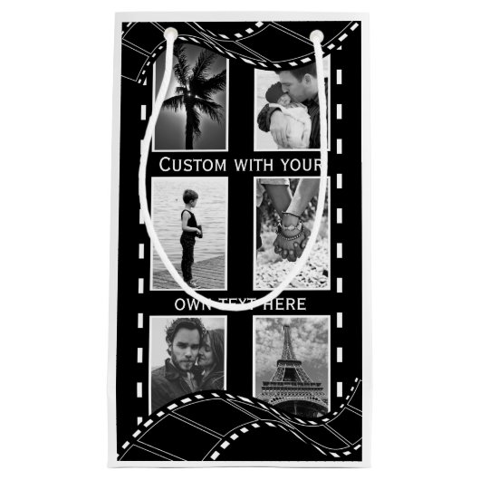 Petit Sac Cadeau Black and White Film Reel Custom Photo (Devant)