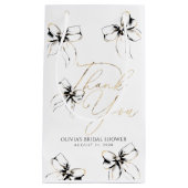 Petit Sac Cadeau Black Bow Elegant Whimsical Thank You (Devant)