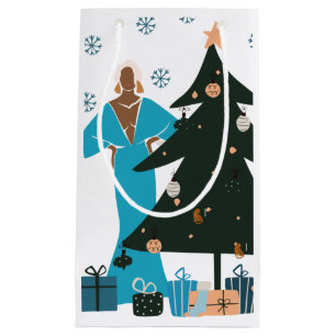 Petit Sac Cadeau Black Girl White Hair Cadeau de Noël