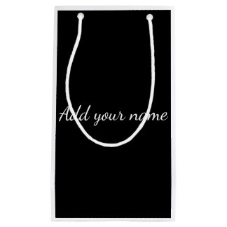 Petit Sac Cadeau Black solid add name text here throw pillo