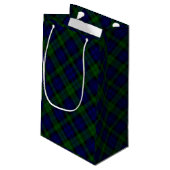 Petit Sac Cadeau Black Watch Tartan bleu vert Plaid (Dos Angle)
