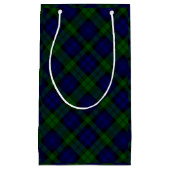 Petit Sac Cadeau Black Watch Tartan bleu vert Plaid (Devant)