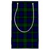 Petit Sac Cadeau Black Watch Tartan bleu vert Plaid (Devant)