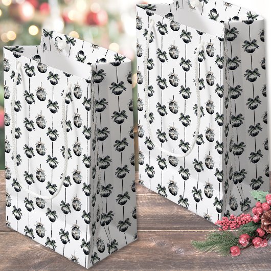 Petit Sac Cadeau Black White Christmas