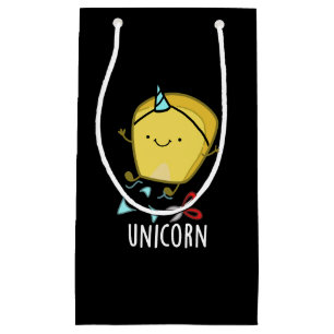 Petit Sac Cadeau Blague de maïs drôle de licorne Fond sombre
