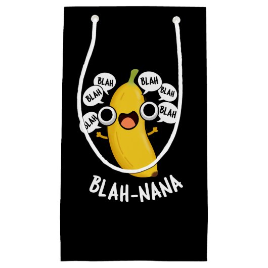 Petit Sac Cadeau Blah-nana Funny Banana Pun Dark BG (Devant)