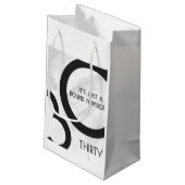 Petit Sac Cadeau Blanc 30 Décennie Anniversaire (Dos Angle)