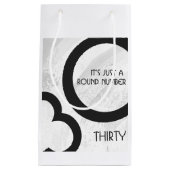 Petit Sac Cadeau Blanc 30 Décennie Anniversaire (Devant)