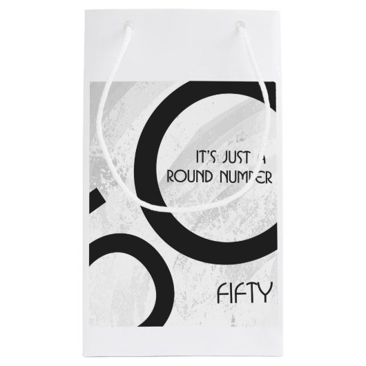 Petit Sac Cadeau Blanc 50 Décennie Anniversaire (Dos)