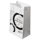 Petit Sac Cadeau Blanc 50 Décennie Anniversaire (Dos Angle)