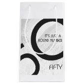 Petit Sac Cadeau Blanc 50 Décennie Anniversaire (Devant)