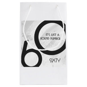 Petit Sac Cadeau Blanc 60 Décennie Anniversaire