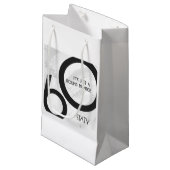 Petit Sac Cadeau Blanc 60 Décennie Anniversaire (Devant Angle)