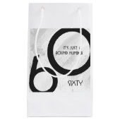 Petit Sac Cadeau Blanc 60 Décennie Anniversaire (Devant)