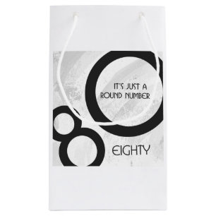 Petit Sac Cadeau Blanc 80 Décennie Anniversaire