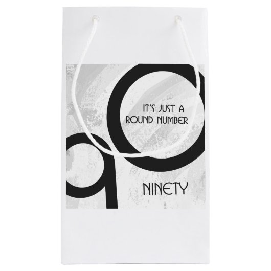 Petit Sac Cadeau Blanc 90 Décennie Anniversaire (Dos)