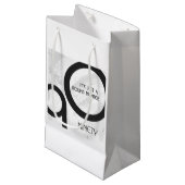 Petit Sac Cadeau Blanc 90 Décennie Anniversaire (Devant Angle)