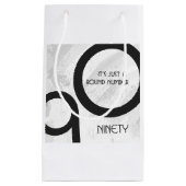 Petit Sac Cadeau Blanc 90 Décennie Anniversaire (Devant)