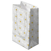 Petit Sac Cadeau Blanc Jaune Fleur Fleur Fleur Jardin Printemps (Devant Angle)