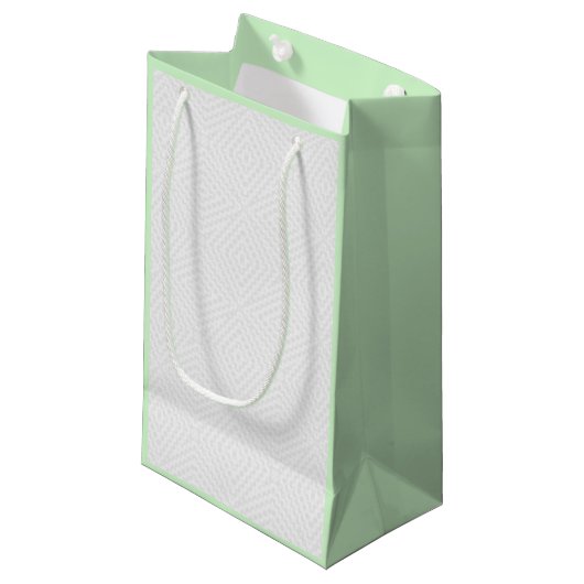 Petit Sac Cadeau Blanc solide texturé. (Devant Angle)