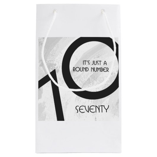 Petit Sac Cadeau Blancs 70 Anniversaire de la Décennie (Dos)