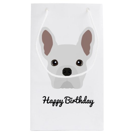 Petit Sac Cadeau Blancs mignons Chien-taureau (Dos)