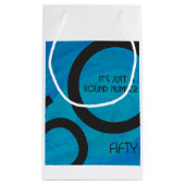 Petit Sac Cadeau Bleu 50 Décennie Anniversaire (Dos)