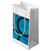 Petit Sac Cadeau Bleu 50 Décennie Anniversaire (Devant Angle)