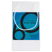 Petit Sac Cadeau Bleu 60 Décennie Anniversaire (Dos)